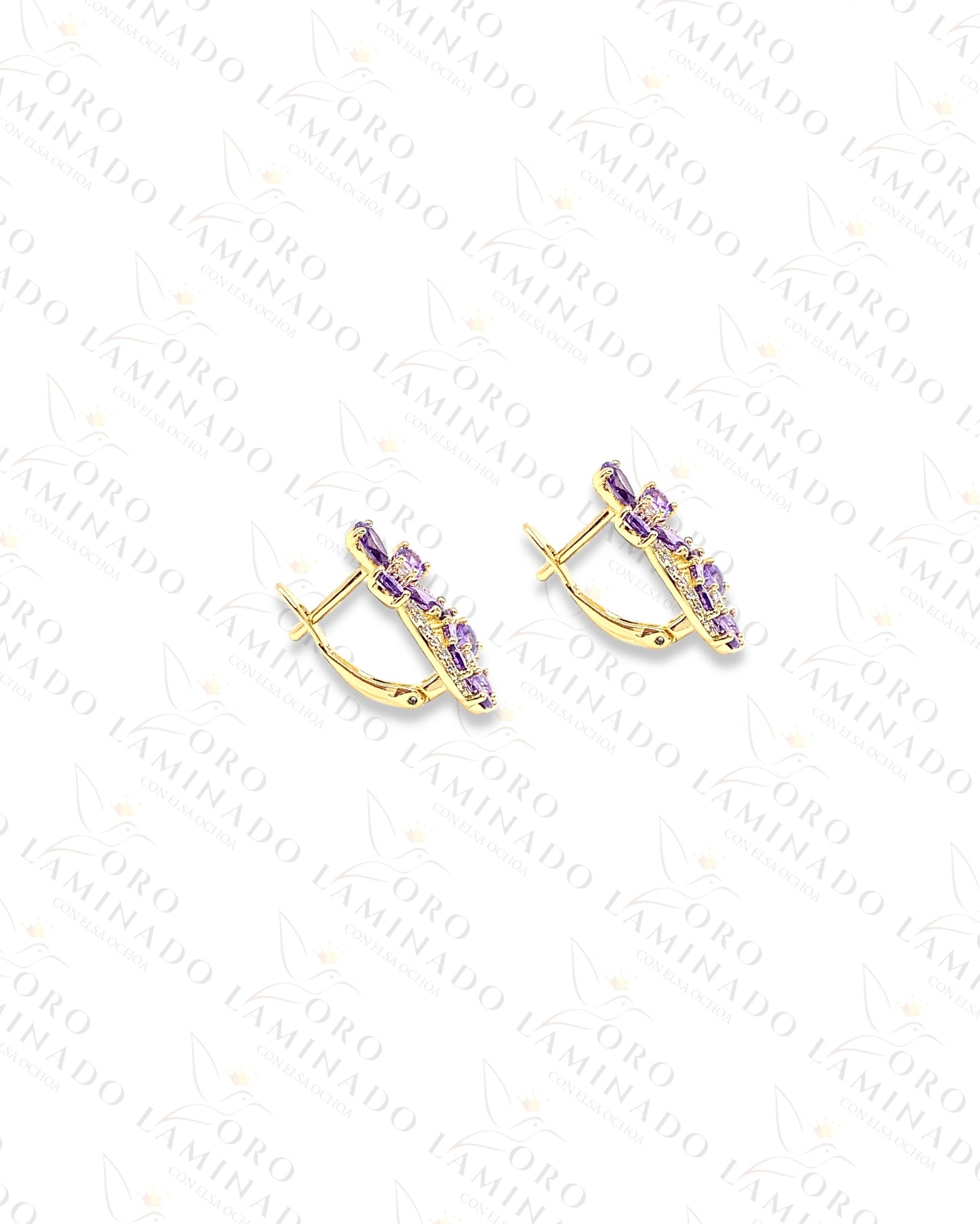 High Quality Purple Flowers Earrings C50