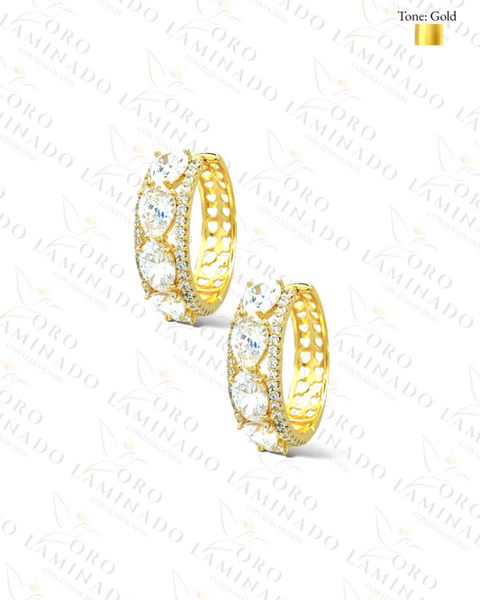 High Quality Diamond Hoop Earrings C321