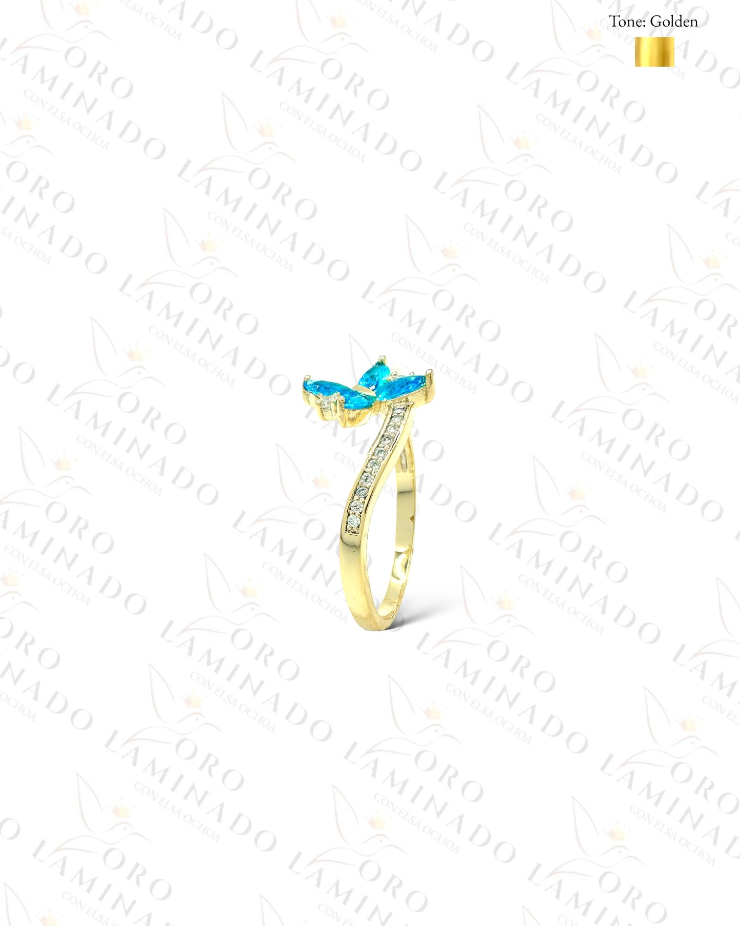 High Quality Crystal Blue Butterfly Ring G463