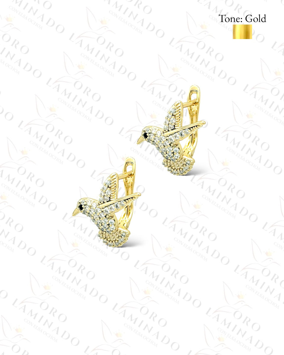 High Quality Sparkling Hummingbird Hoop Earrings R373