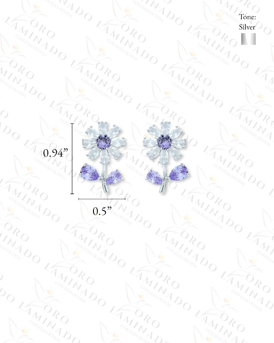 High Quality Purple Flower Earrings B52