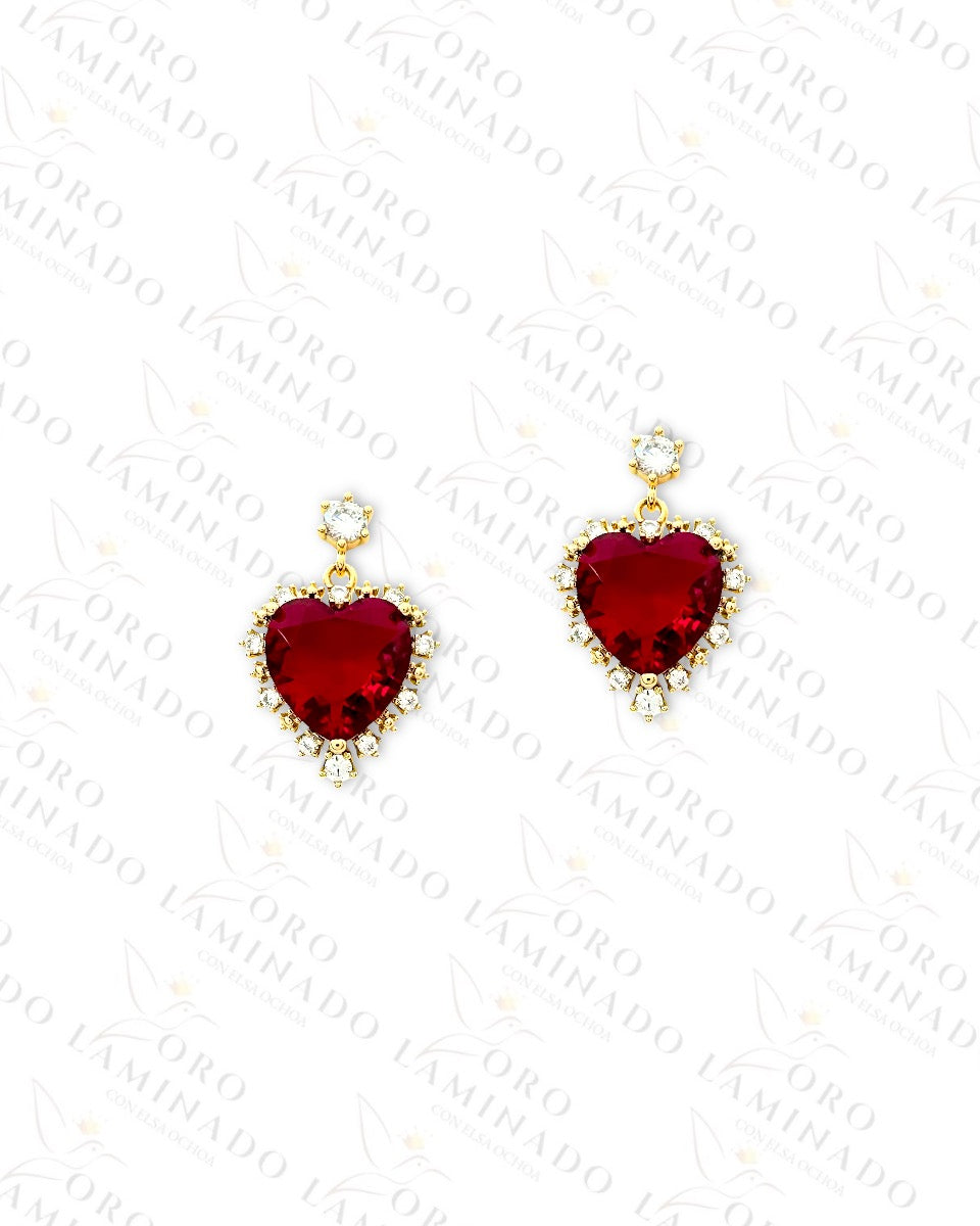 High Quality Red Heart Earrings G237