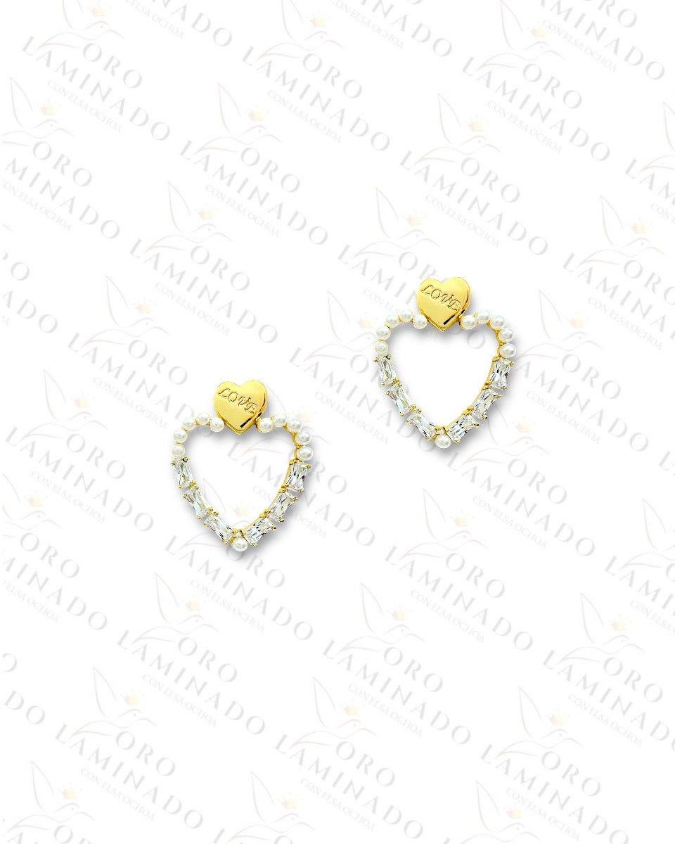 High Quality Pearl Heart Earrings R335