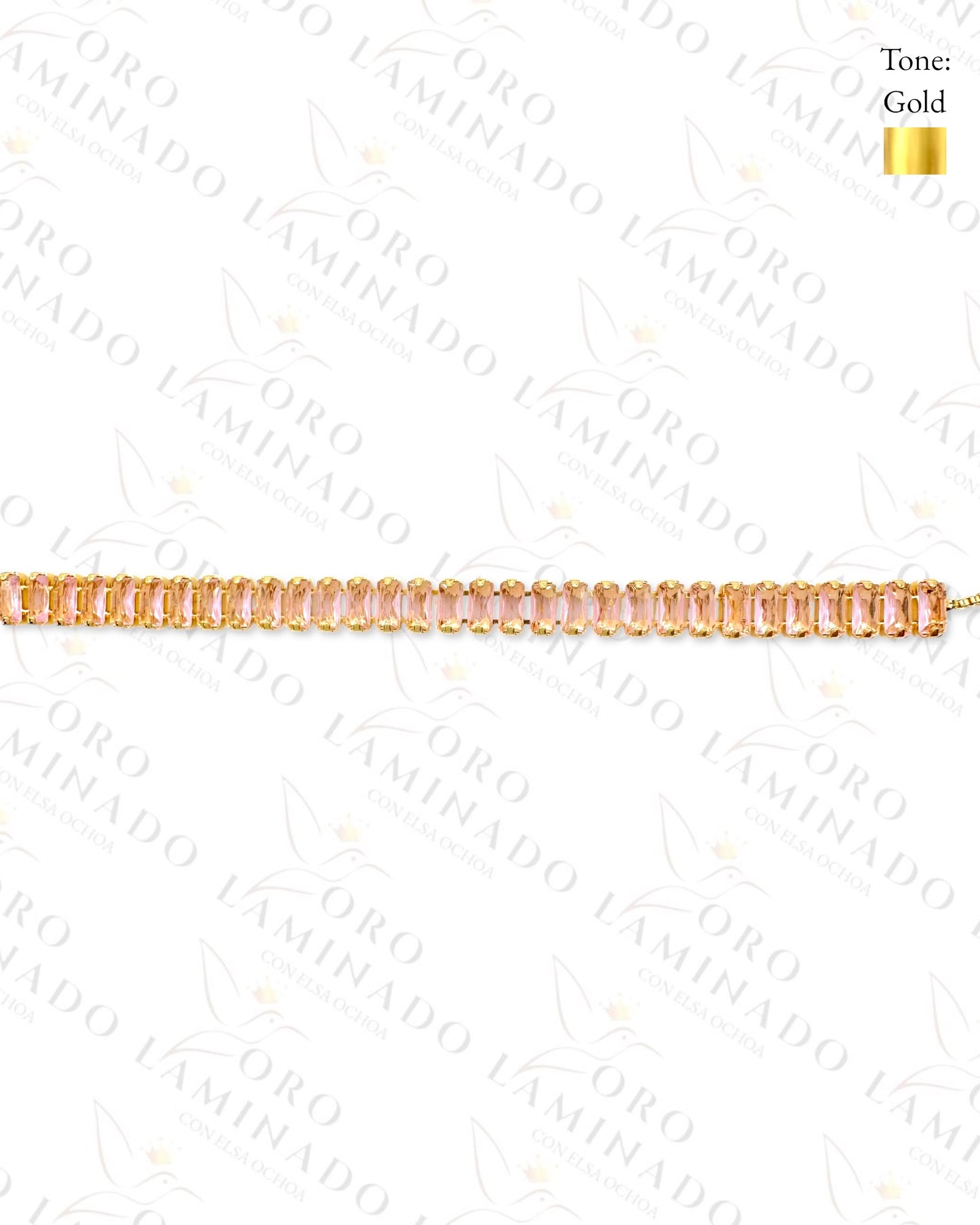 Gold Filled Light Pink Adjustable Bracelet Y420