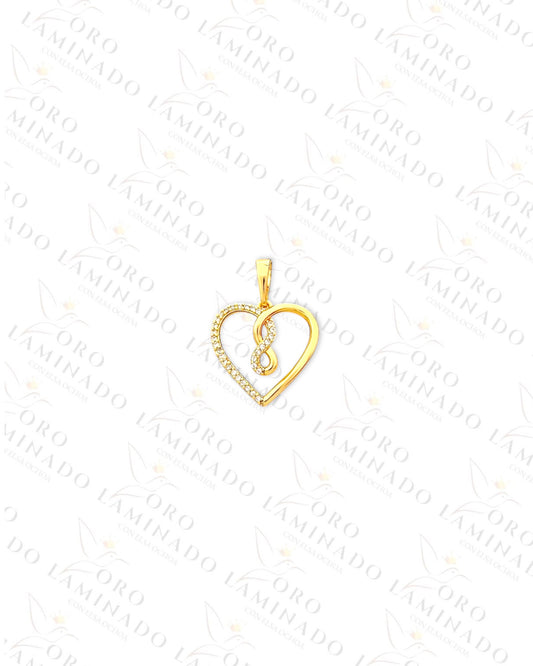 High Quality Heart and Infinity Sign Pendant (Gold Filled) Y383