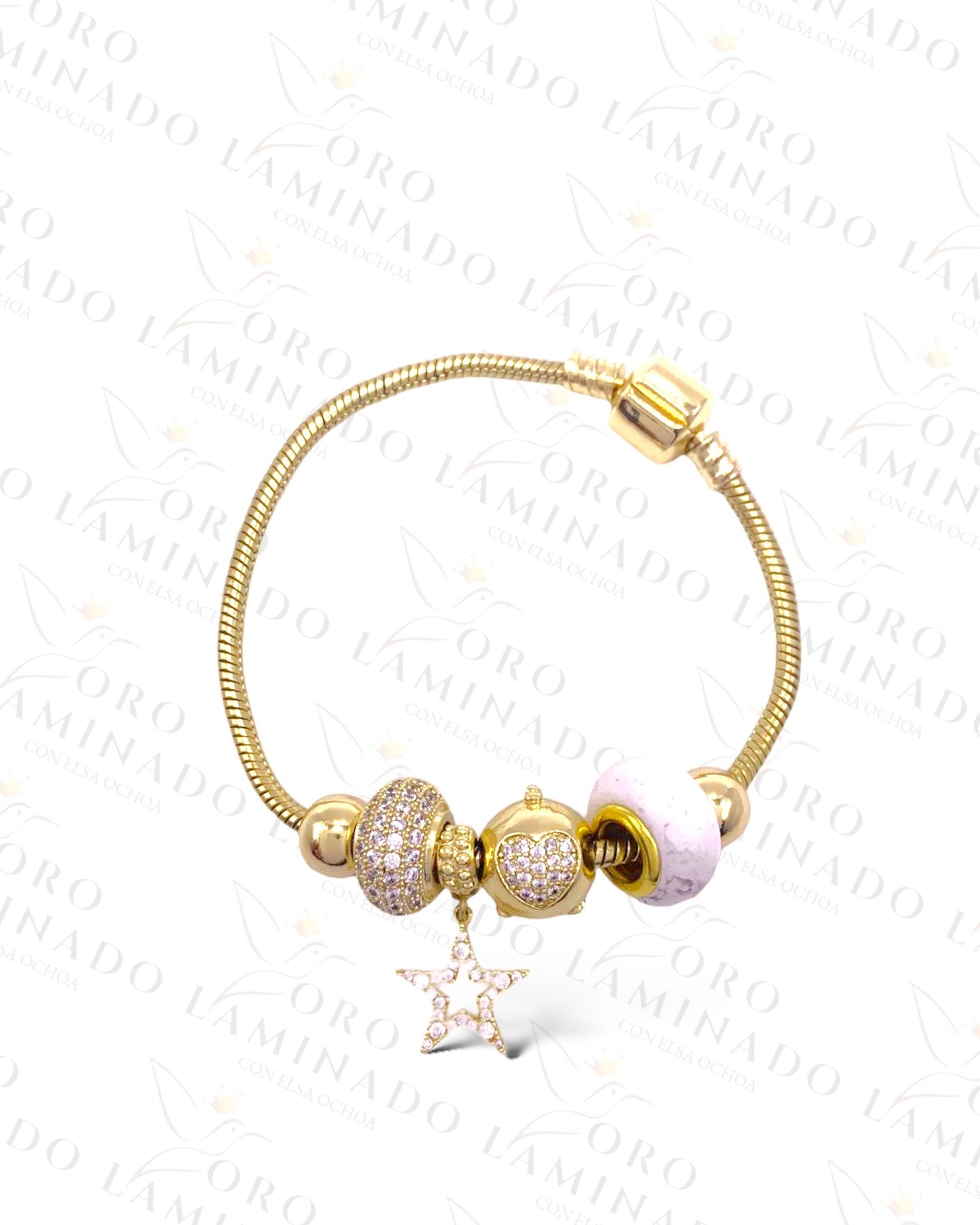 High Quality Sparkling Star Love Charm Bracelet B368