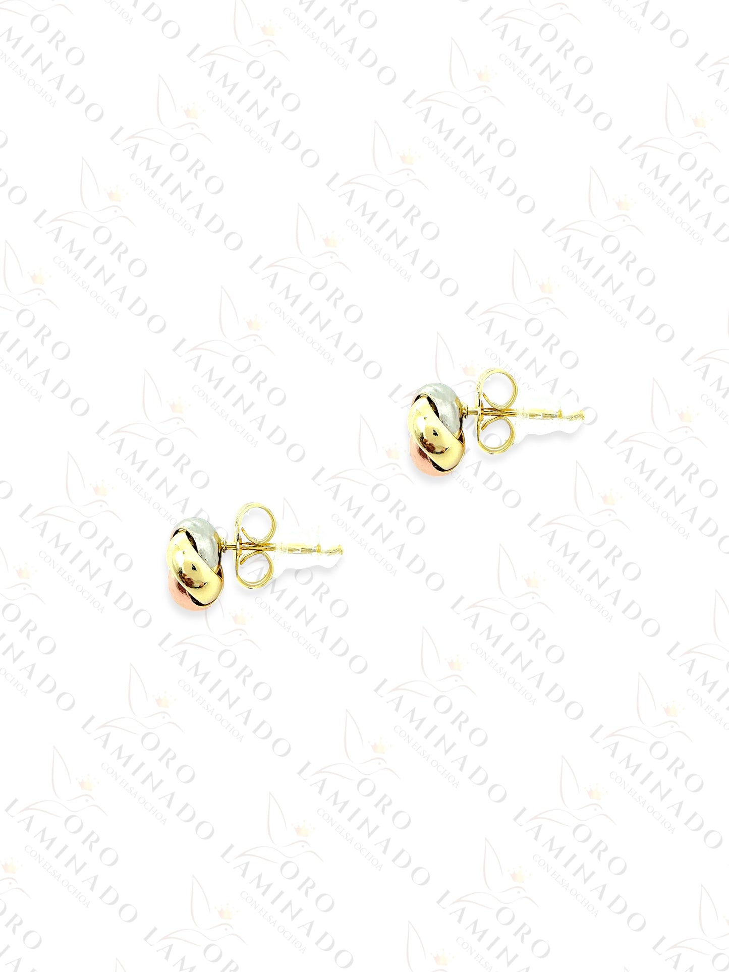 High Quality Knot Design Three Tones Earrings C458