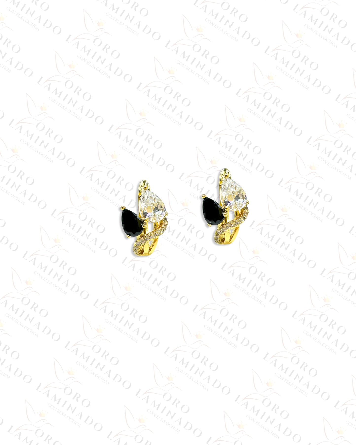 High quality Black and Clear Stone Earrings C286