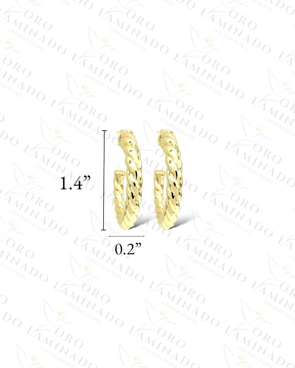 High Quality Golden Rope Pattern  Earrings  B428