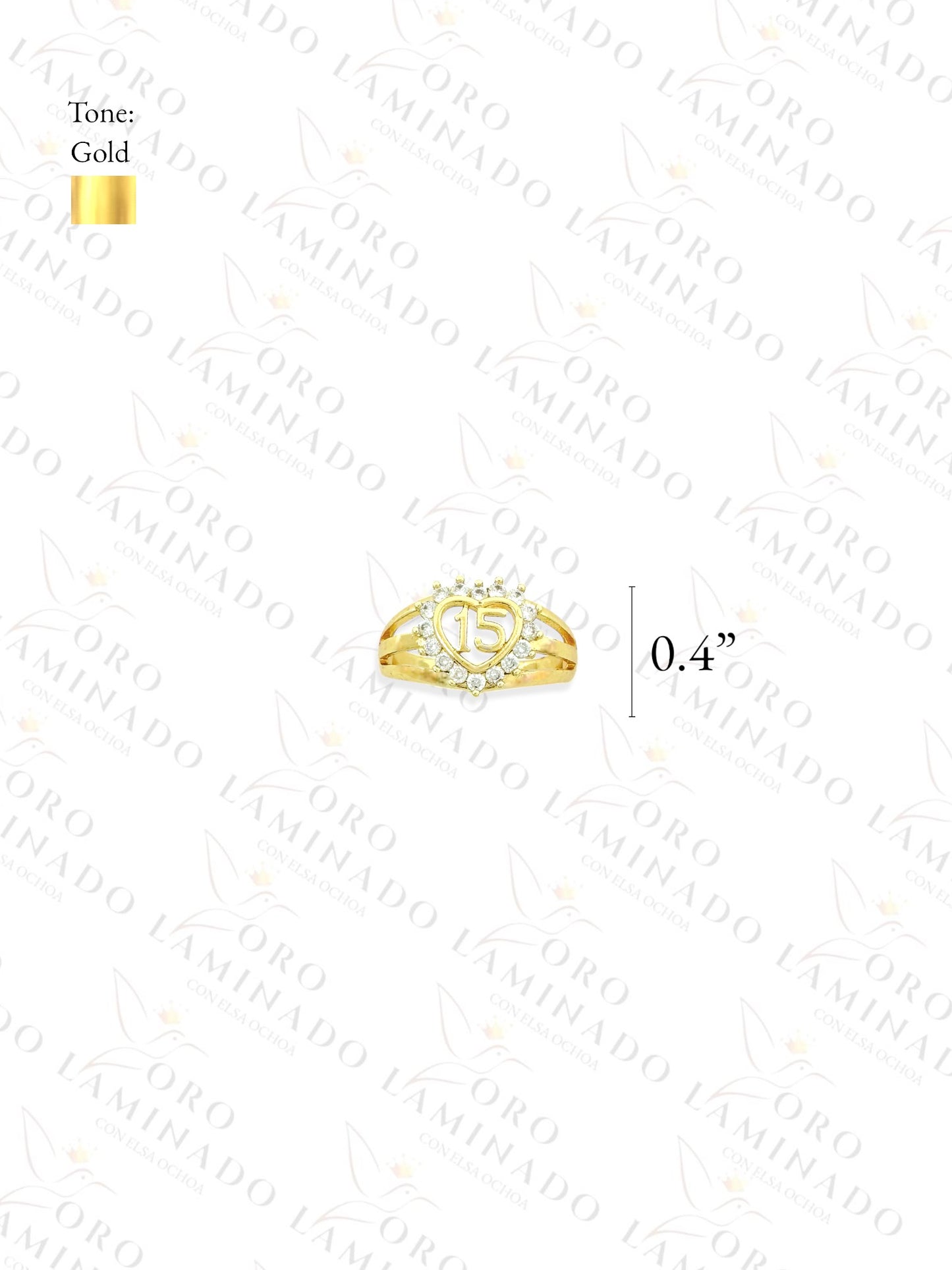 High Quality "15" Quinceañera Heart Ring C287A