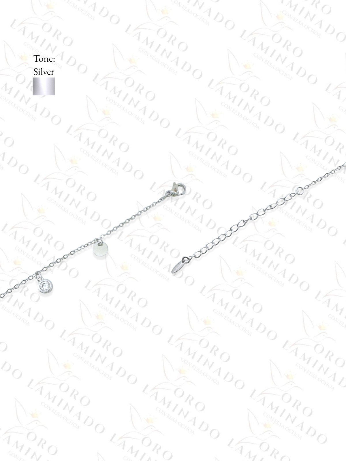 High Quality Gold Filled Pack of 3 Silver Diamond Anklet B416