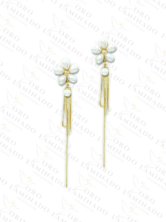 High Quality Flower Pearl Long Earrings G108