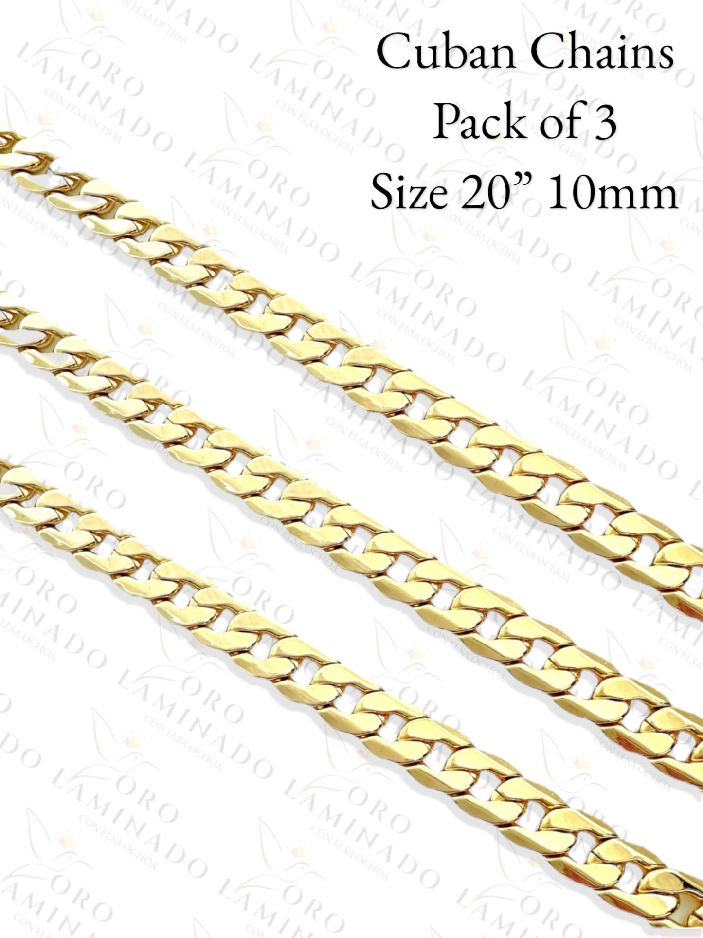 Cuban Chains Pack of 3 Size 20" 10mm C151