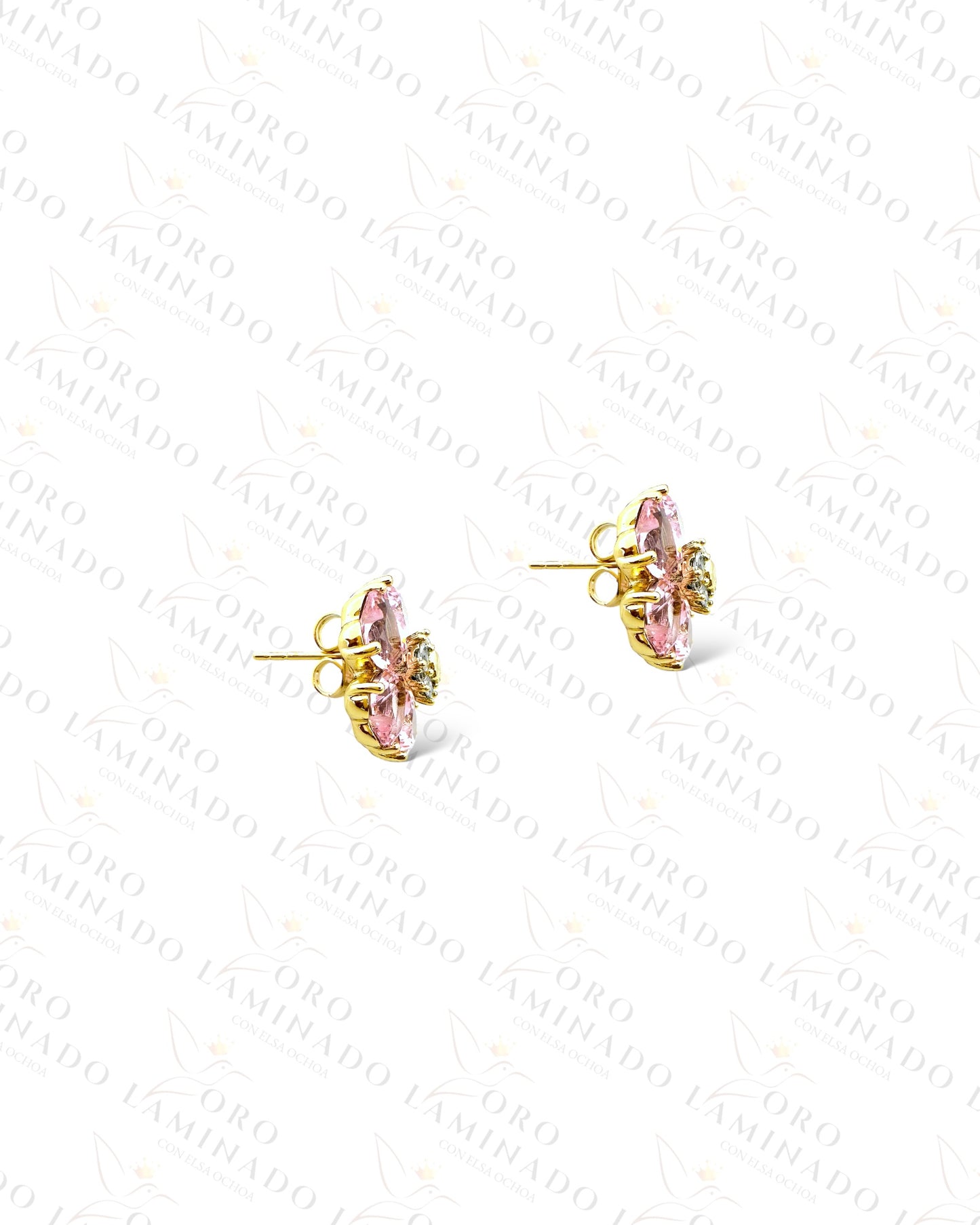 High Quality Pink Flower Earrings C378