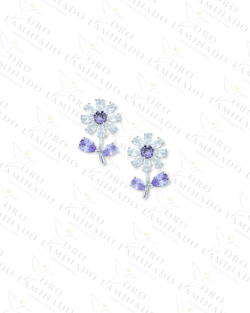 High Quality Purple Flower Earrings B52