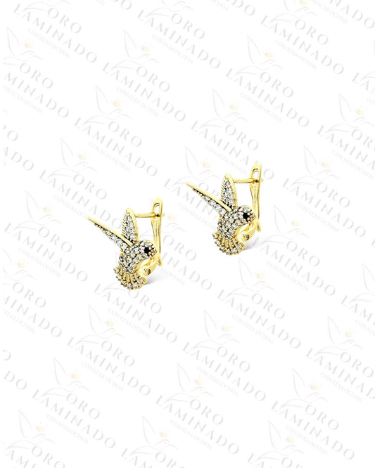 High Quality Sparkling Hummingbird Hoop Earrings R373