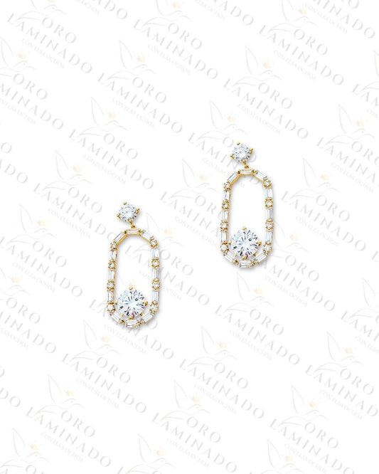 High Quality Crystal Oval  Long Earrings G100