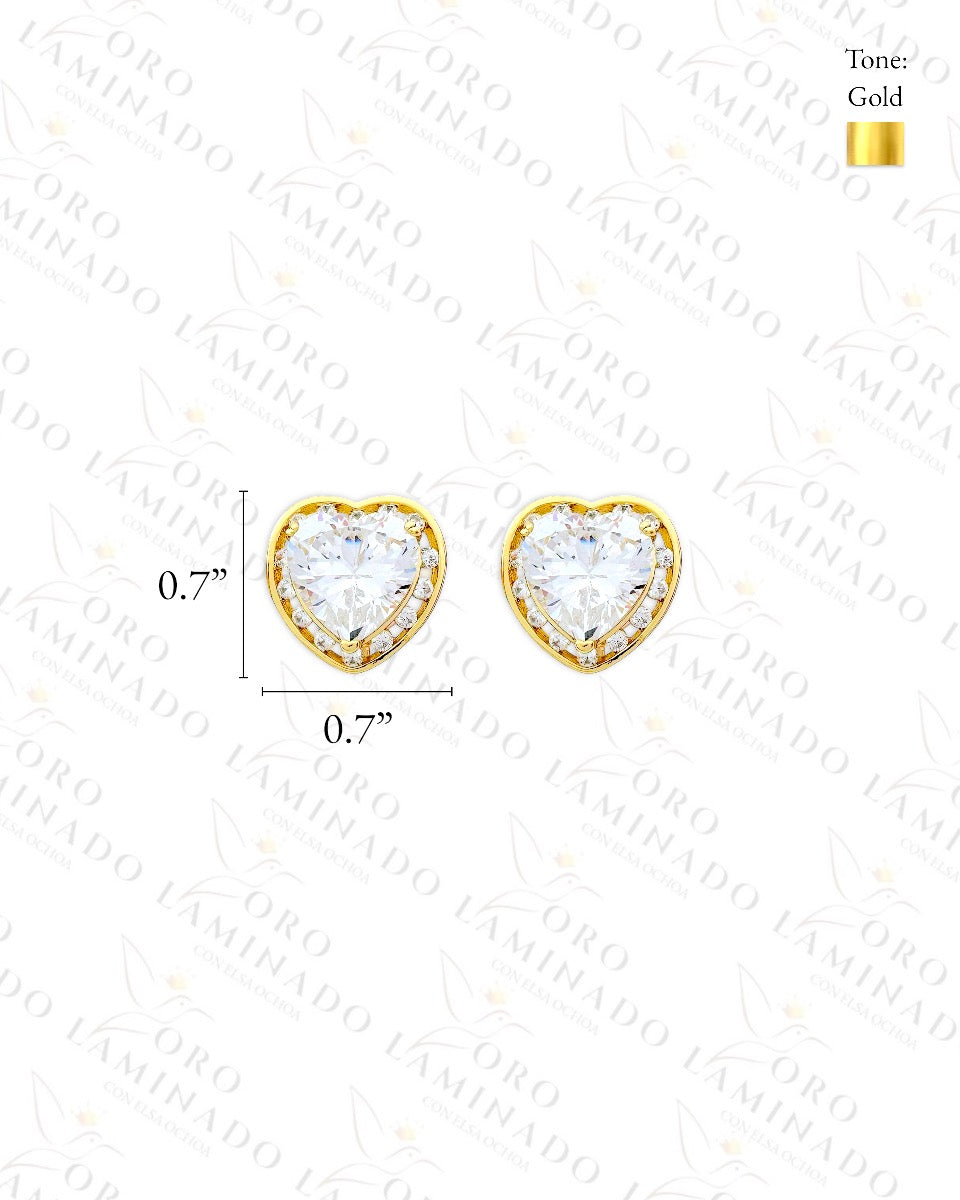 High Quality Diamond Heart Hoop Earrings C279