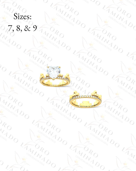 High Quality Marriage Diamond Heart Ring Set (Gold Filled) G373