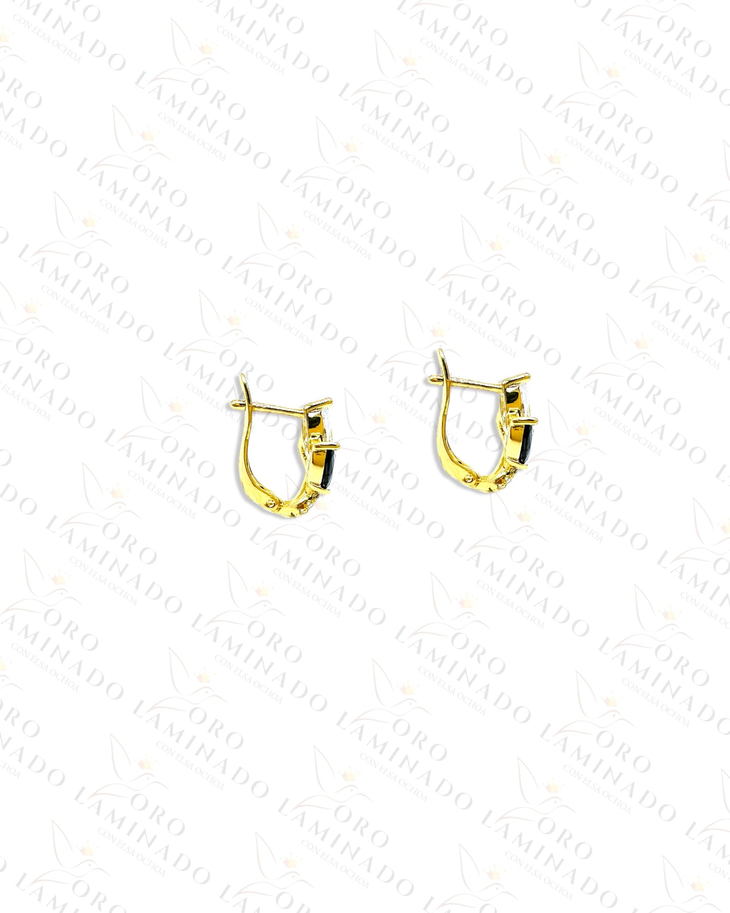 High quality Black and Clear Stone Earrings C286