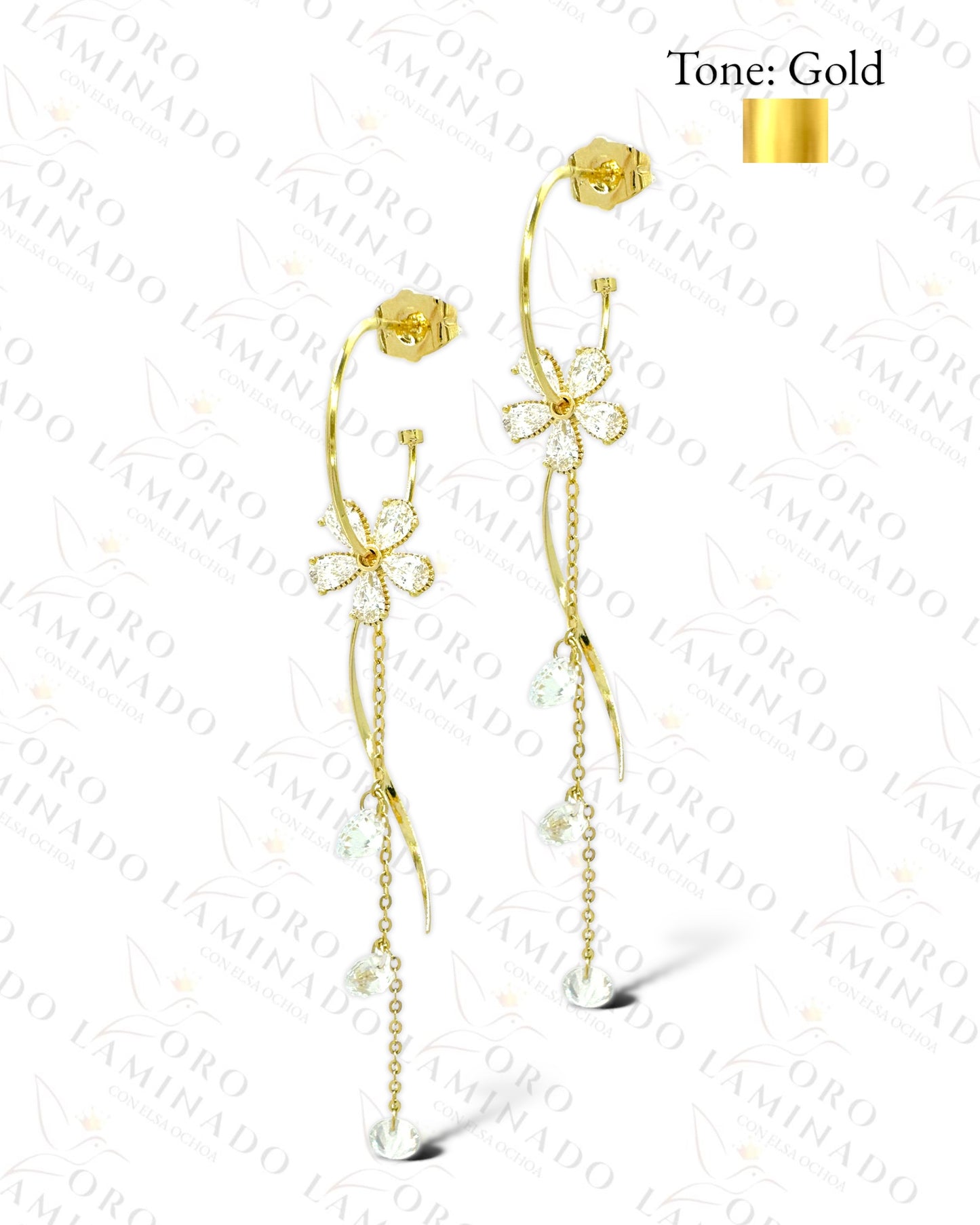 High Quality Clear Flower Earrings C144