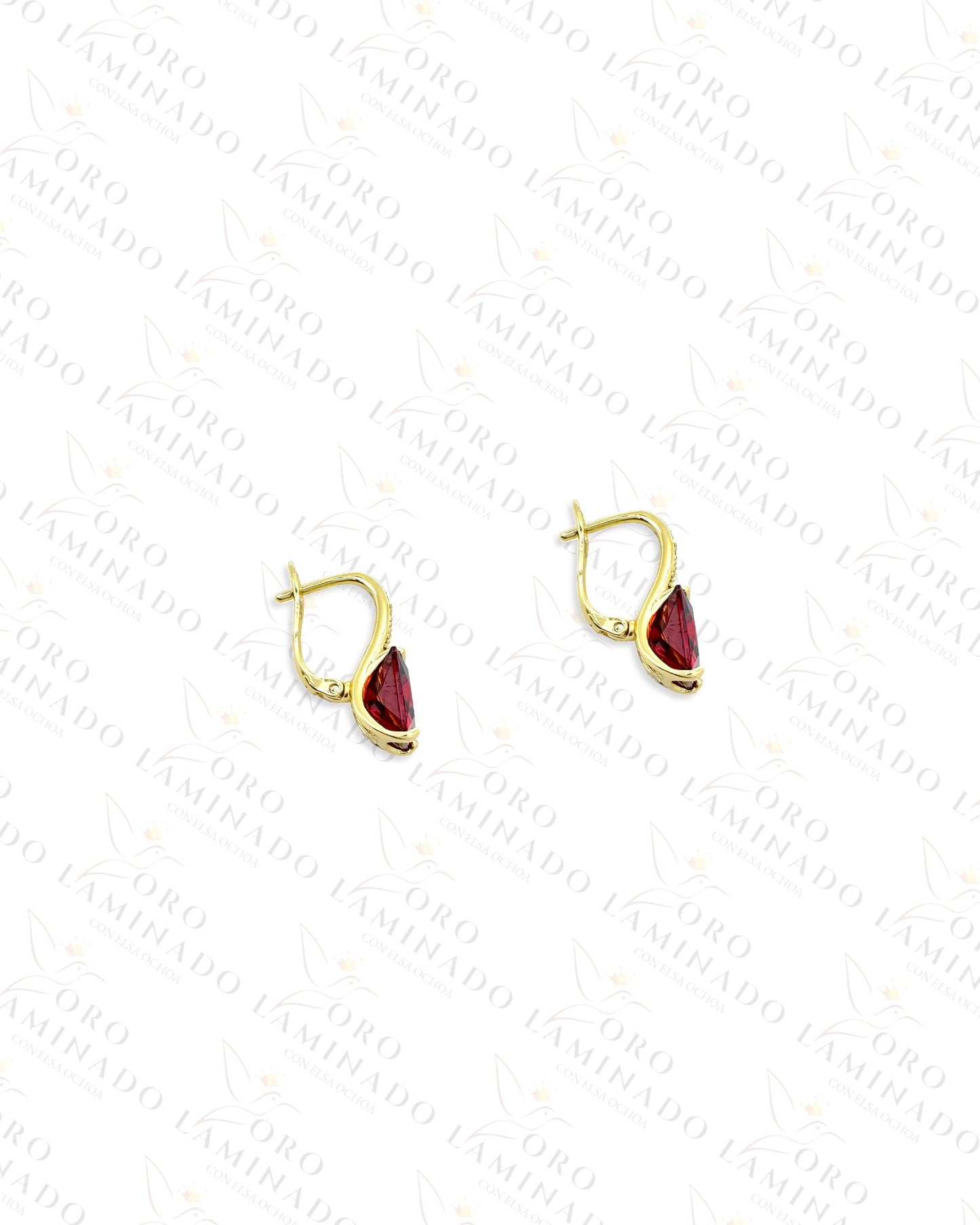 High Quality Red Stone Earrings Y356