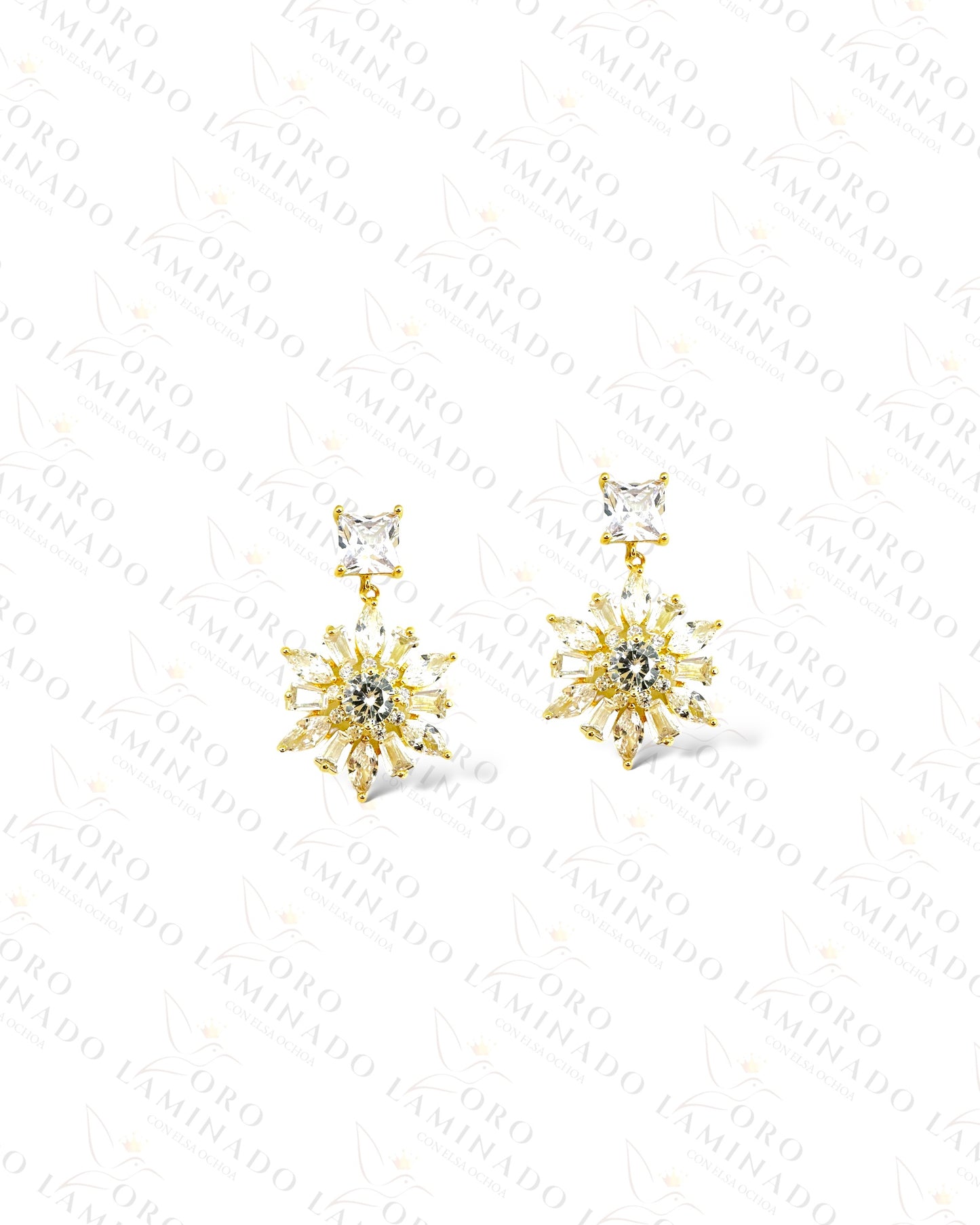 High Quality Flower Diamond Earrings B122