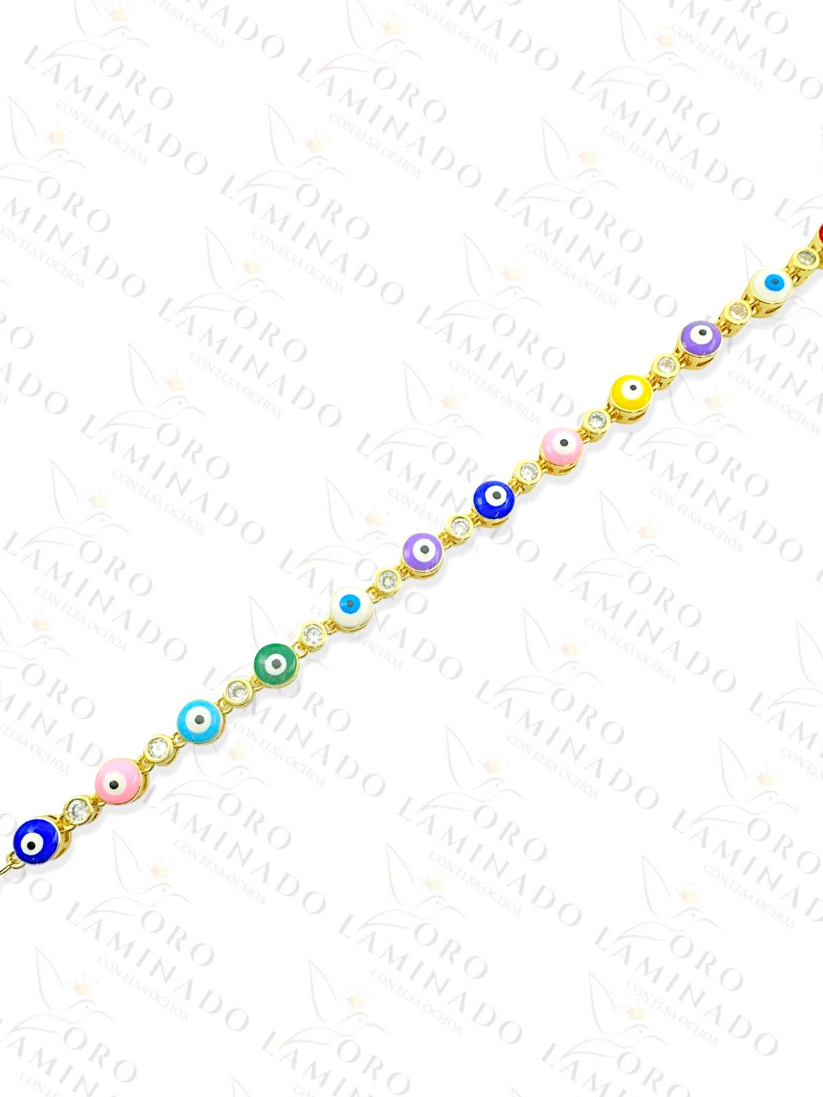 Gold Filled Multi-Color Round Eye Anklet R110