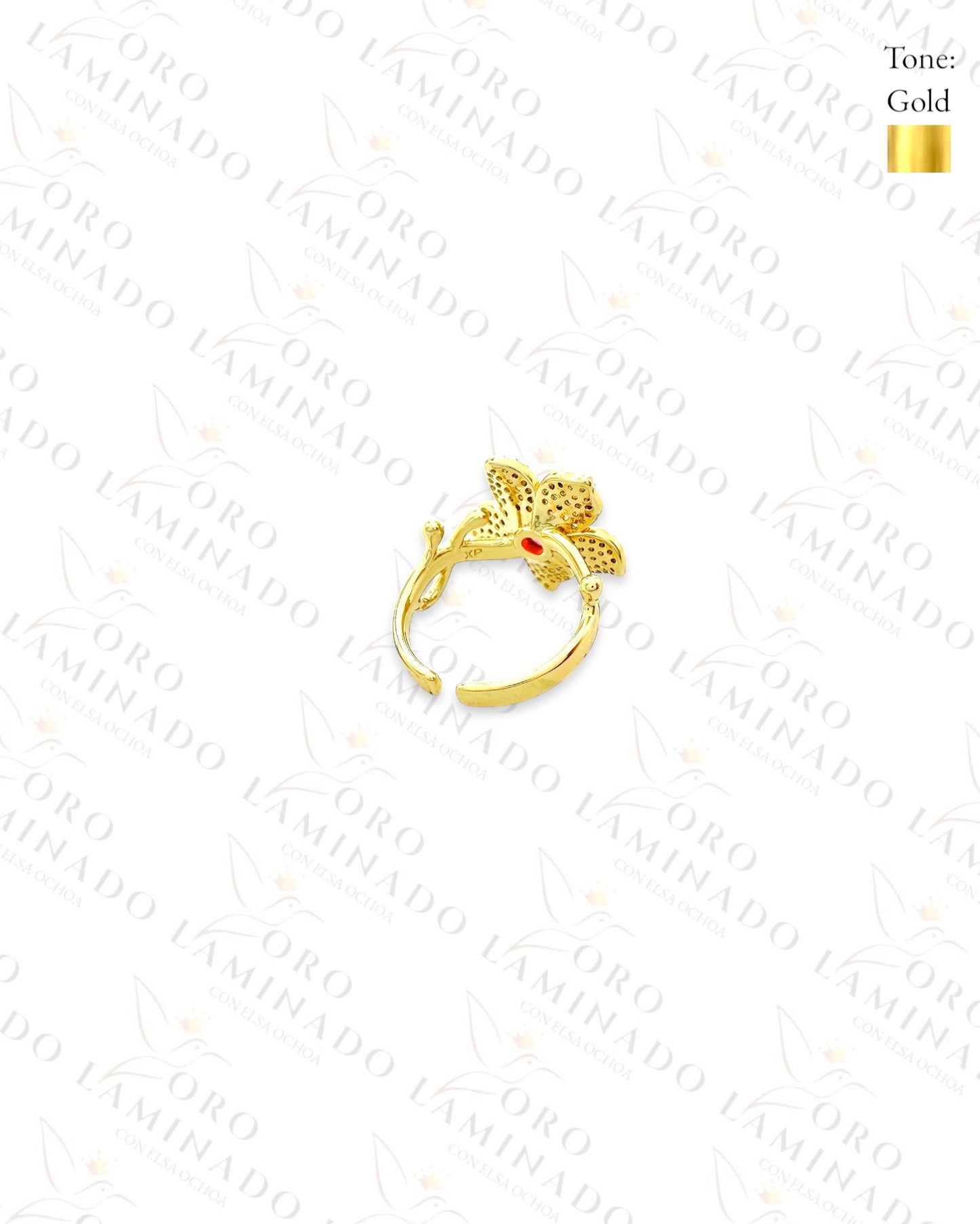 High Quality Adjustable Diamond Flower Ring (Gold Filled) Y470