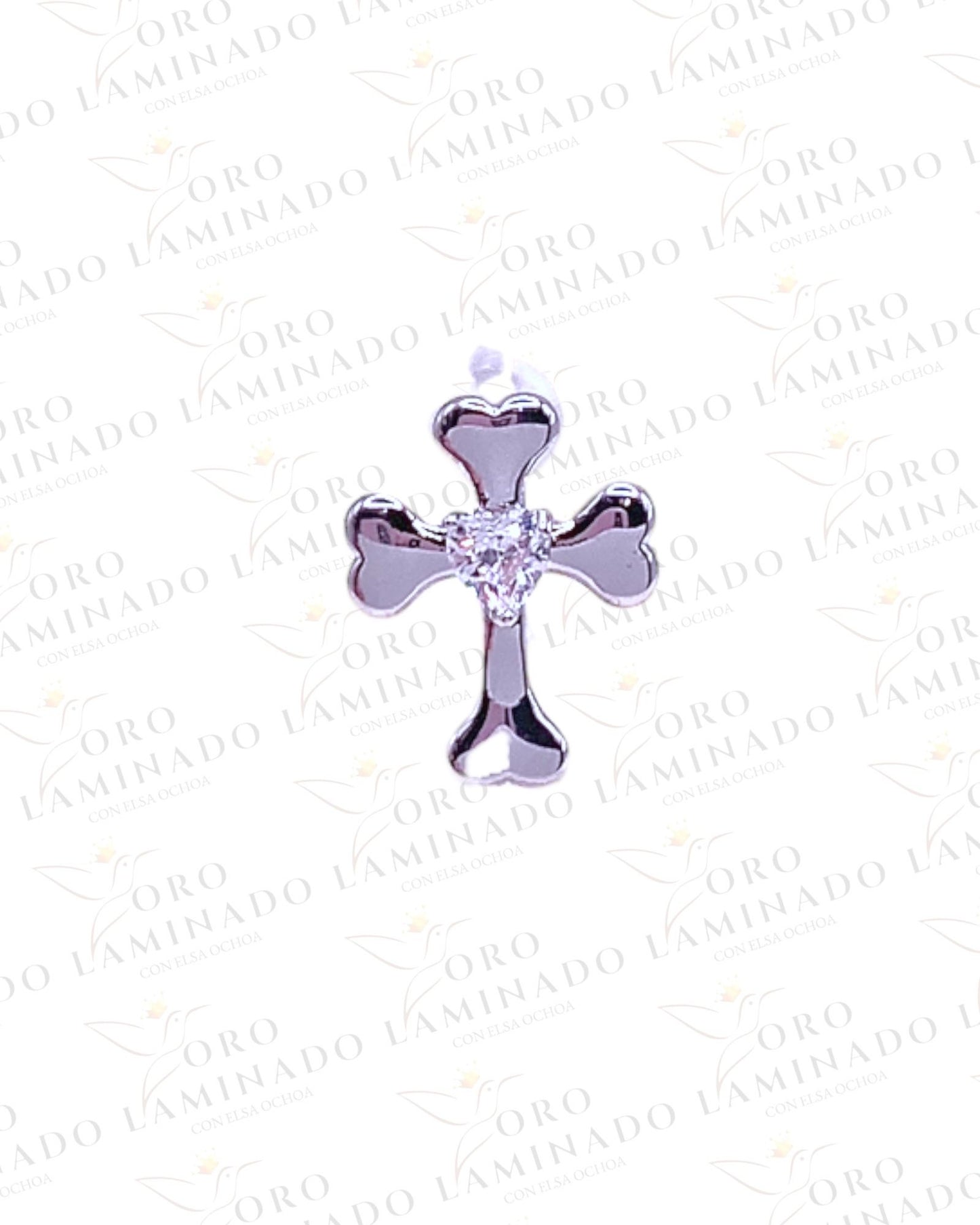 High Quality Silver Heart Cross Earrings G187