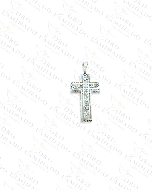 Silver Pattern Cross Pendant Y331