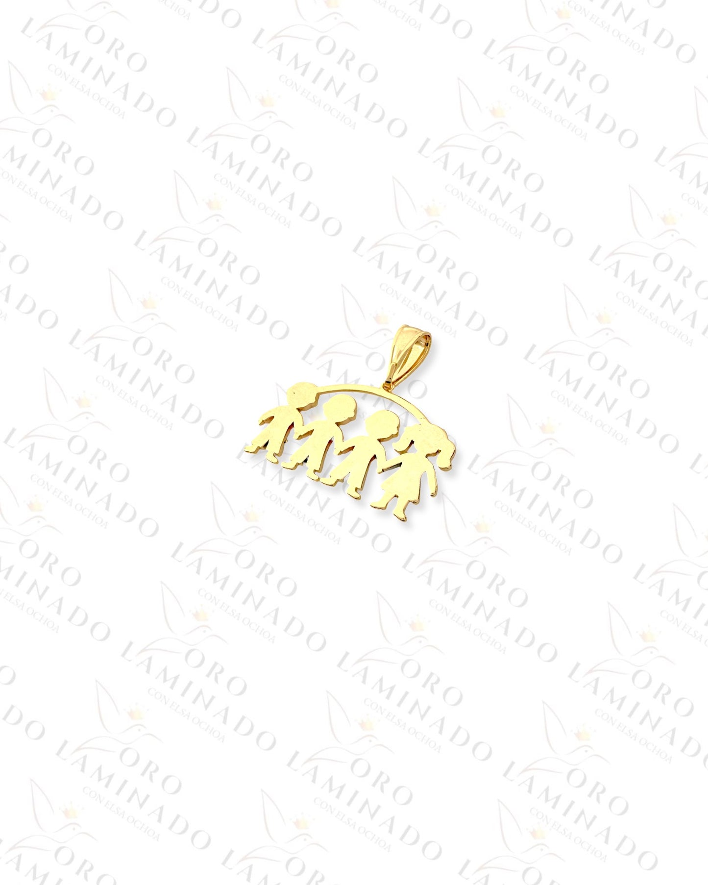 Three Tones Three Boys and One Girl Pendant (Gold Filled) B403