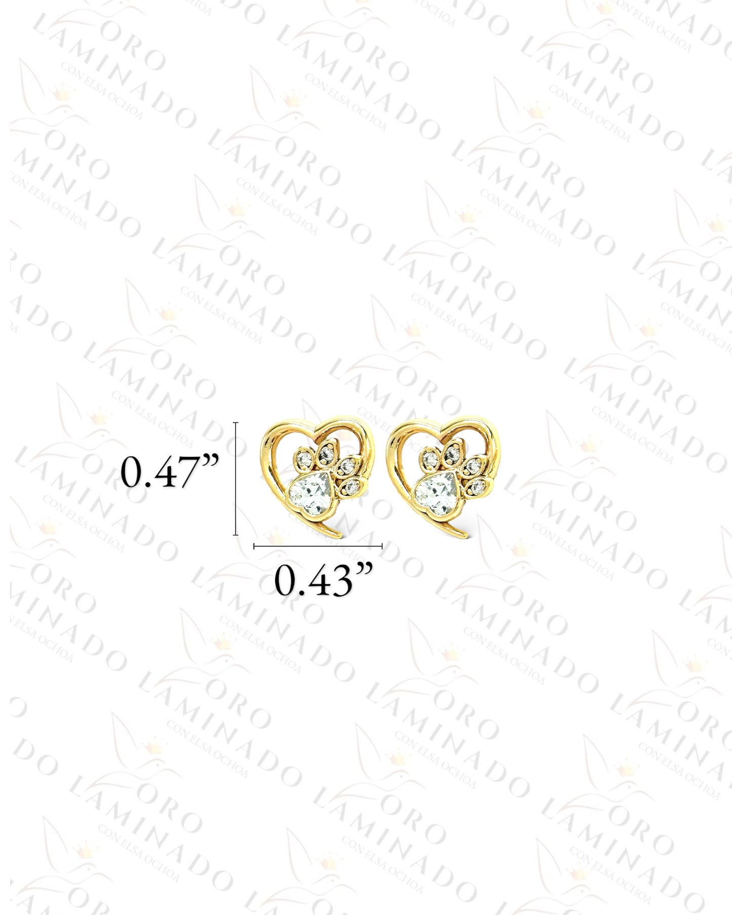 High Quality Heart and Puppy Paw Earrings B457