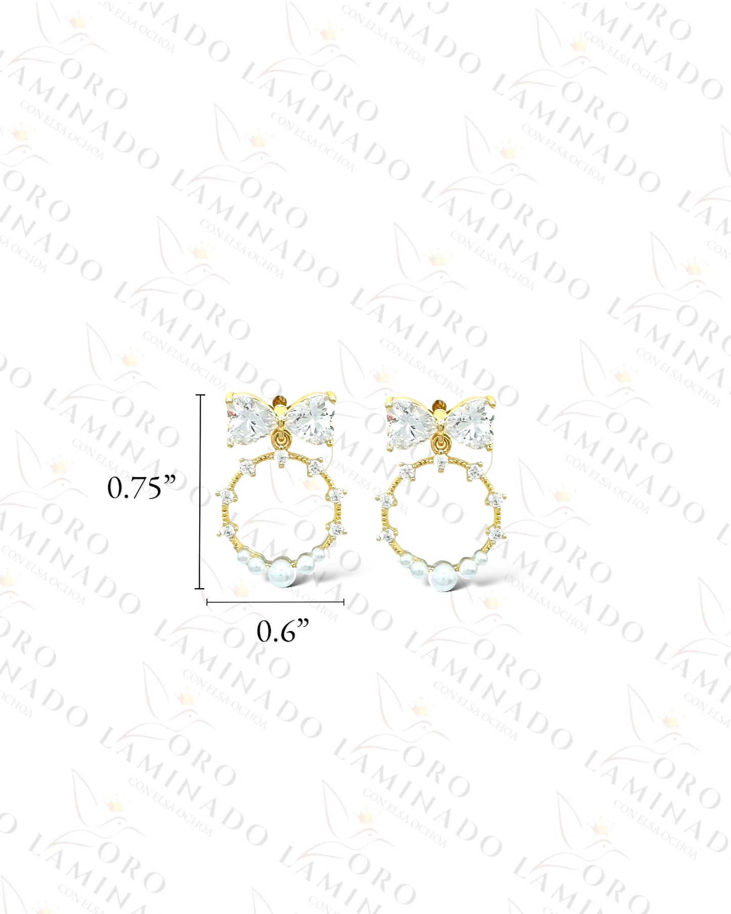 High Quality Crystal Mini Bow Earrings G412