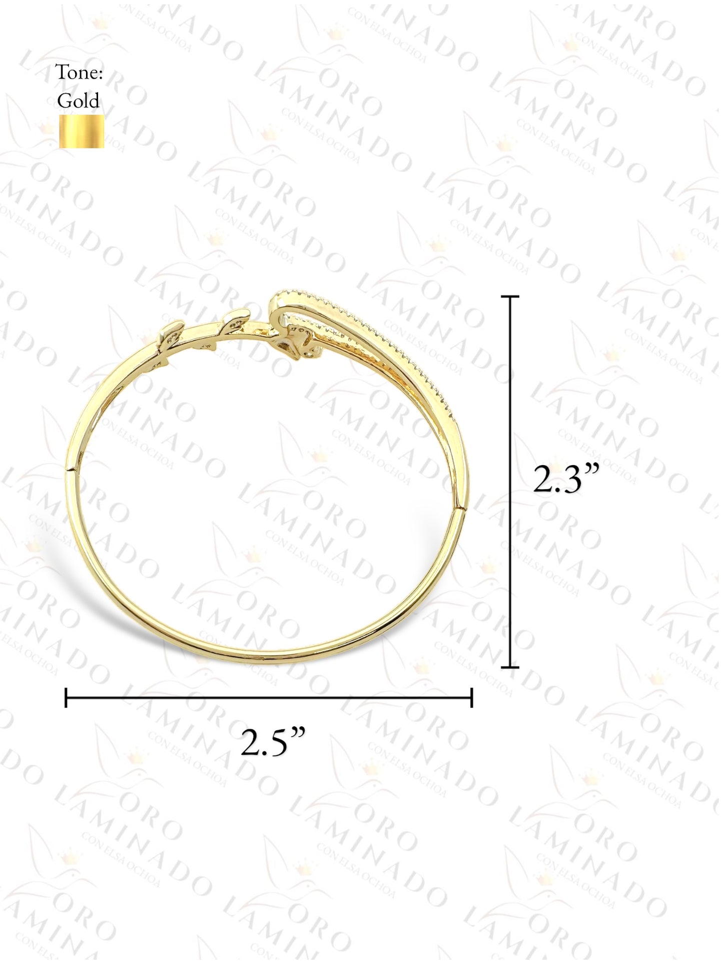 High Quality Golden Rose Bangle Bracelet R393