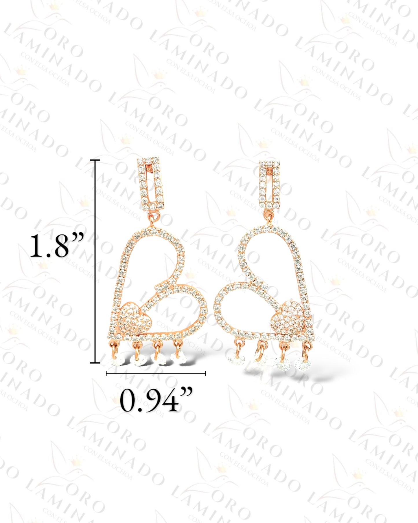 High Quality Rose Gold Heart Earrings Y172