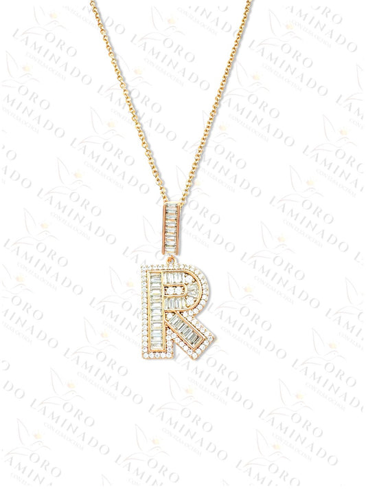 High Quality Letter R Glass Necklace B214