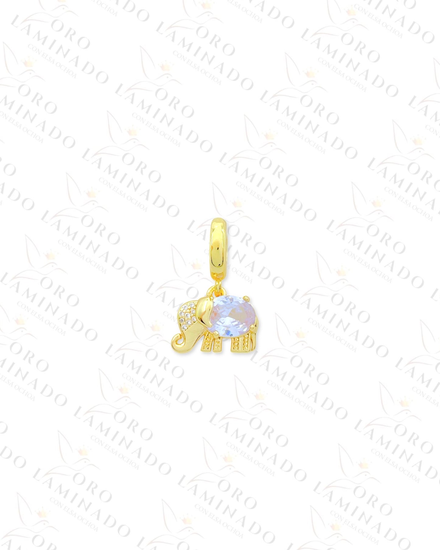 Crystal Elephant Charm (Gold Filled) R428