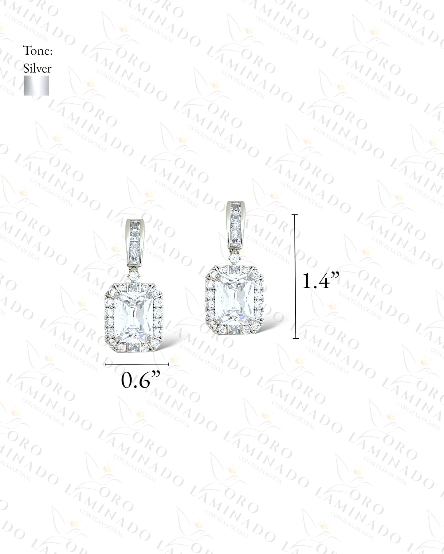 High Quality Square Diamond Earrings C394