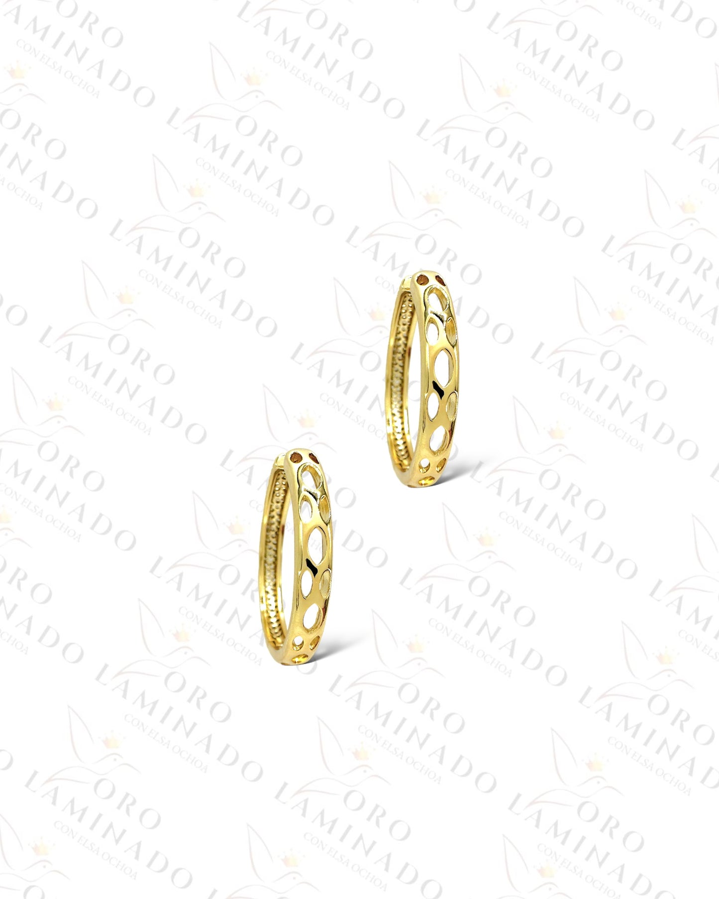 High Quality Sparkling Pattern Hoop Earrings B473