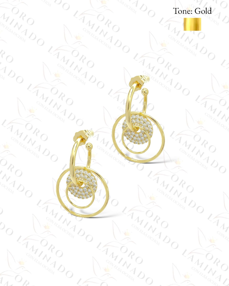 High Quality Triple Circle Gold Earrings G96