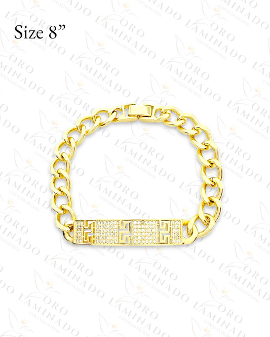 High Quality Greek Design Plate Bracelet (Gold Filled) G202