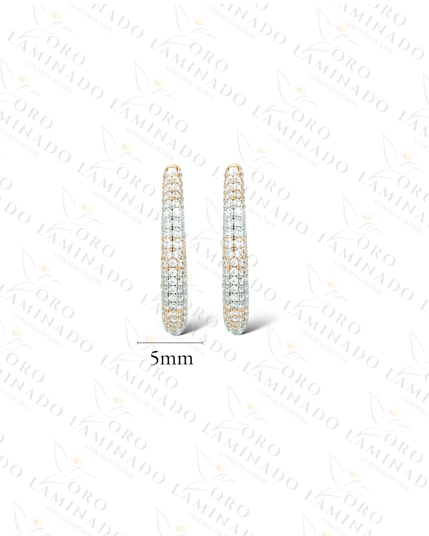 High Quality Two Tones Oval Hoop Earrings Y168