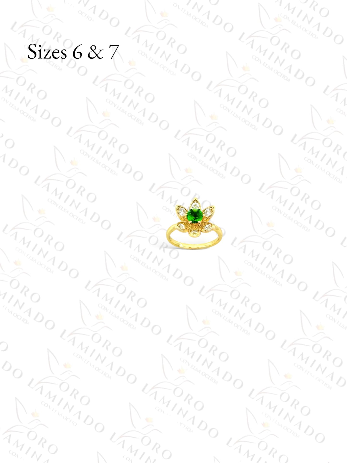 High Quality Green Flower Ring Y247