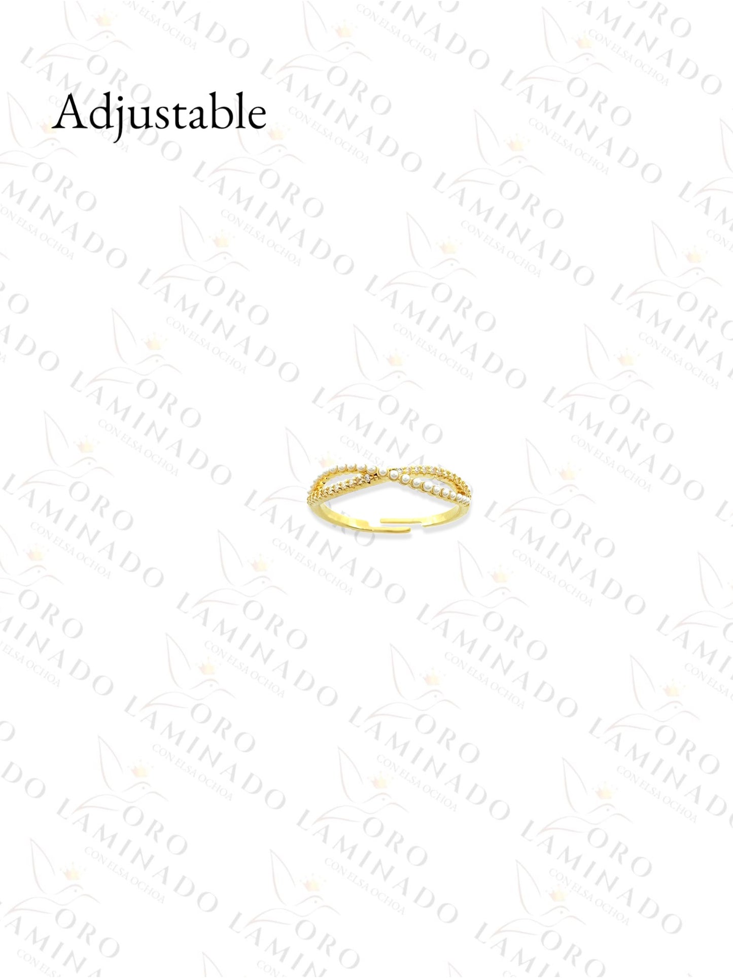 Gold Filled Intertwined Pearl Adjustable Ring B184