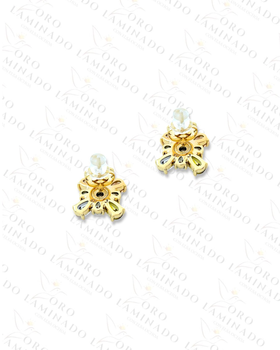 High Quality Multicolor Crystal Flower Earrings G418