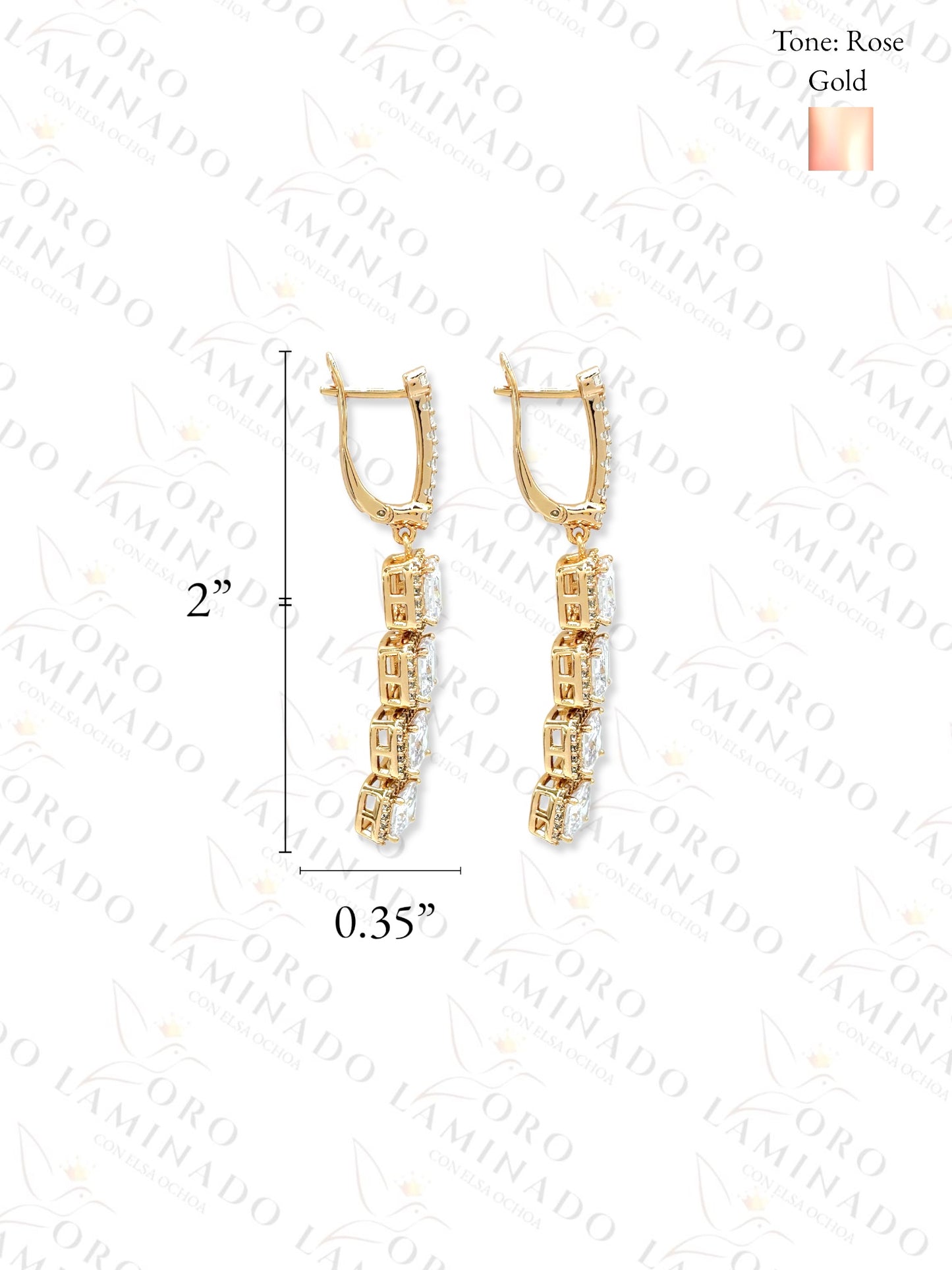 High Quality Long Crystal Square Earrings Y220