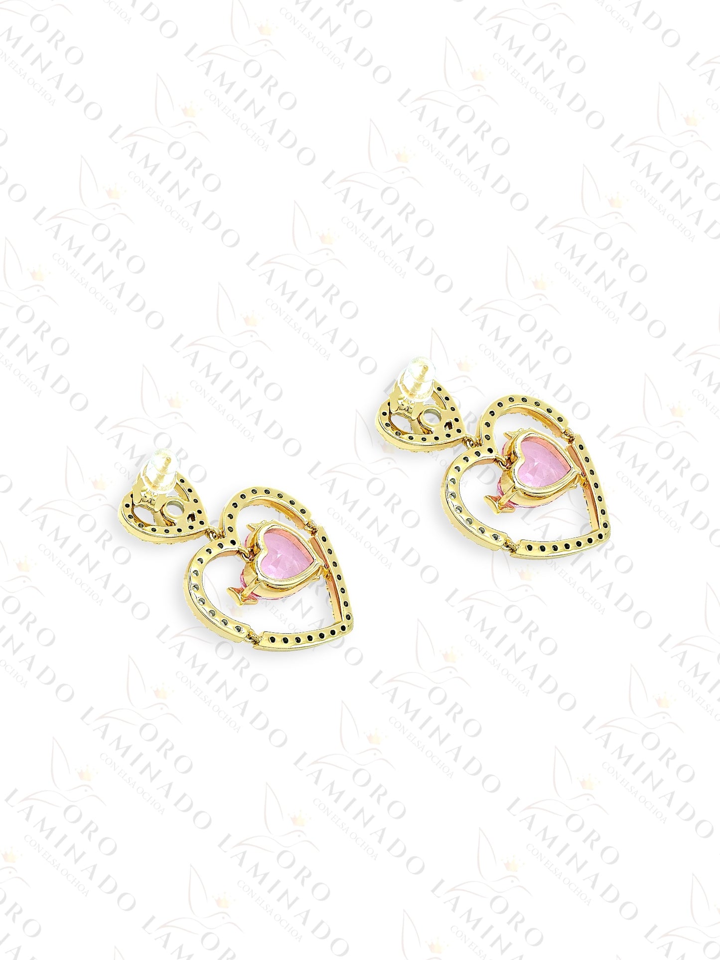 High Quality Pink Heart Earrings C461