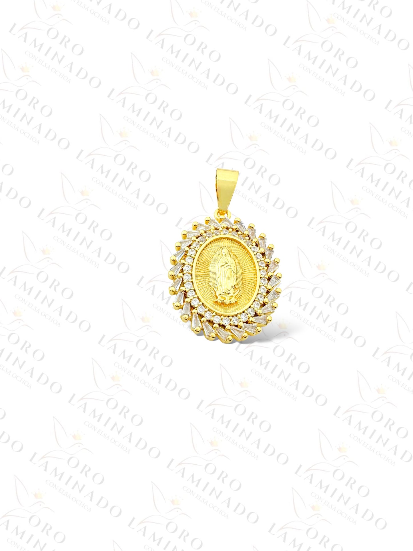 Gold Filled Oval Virgin Mary Pendant B243