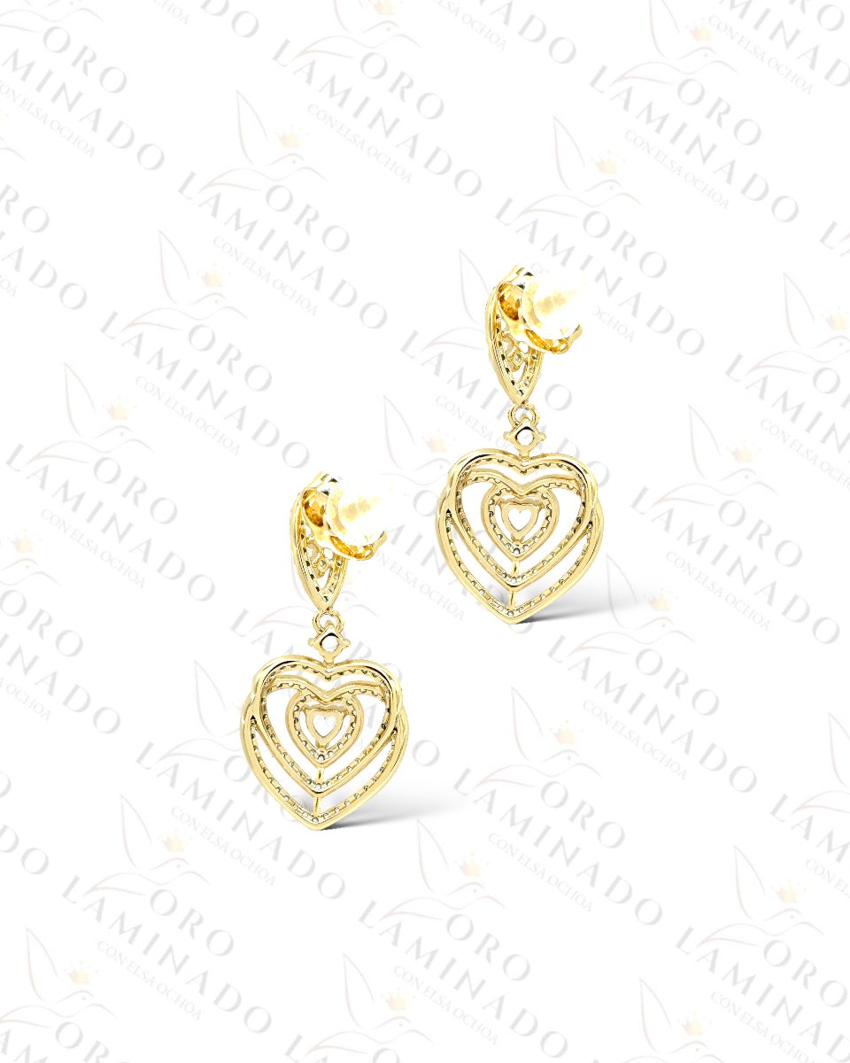 High Quality Diamond Hearts Earrings B111